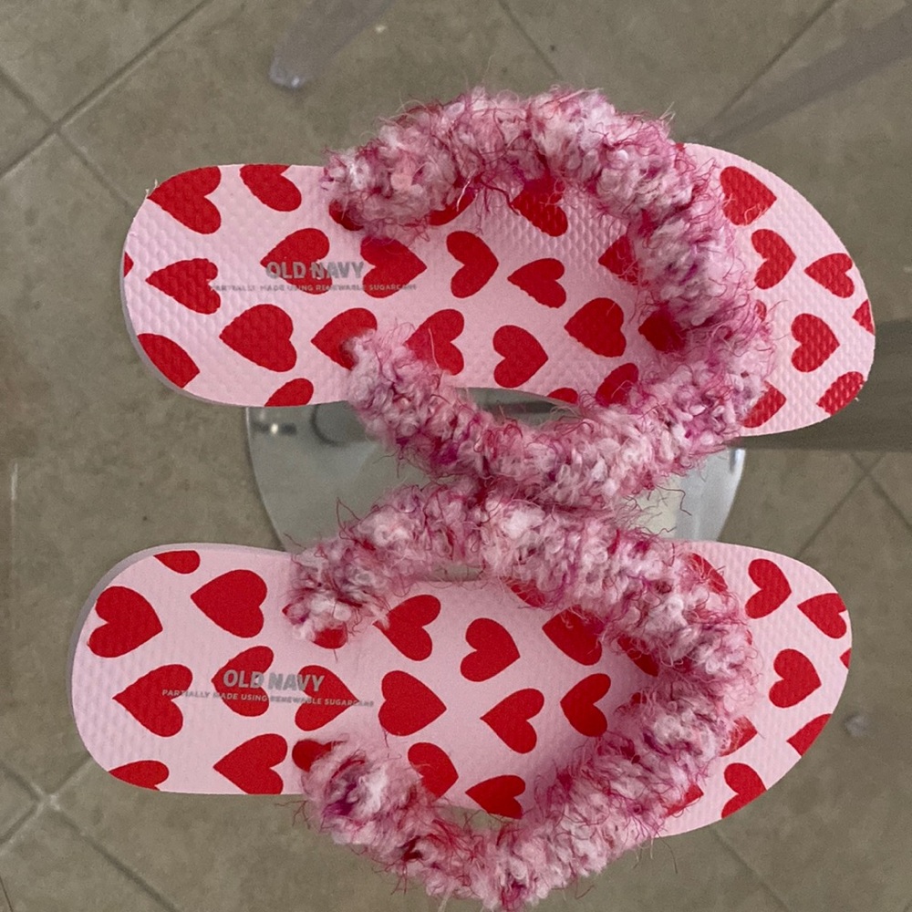 Handcrafted Heart Flip Flops.